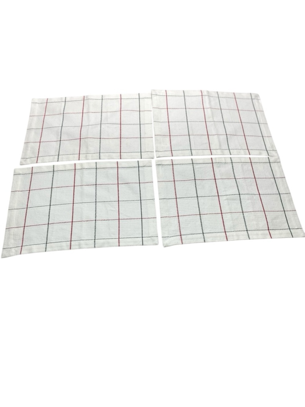 Split P Set of 4 Christmas Windowpane Placemats White Red Green Everyday Holiday